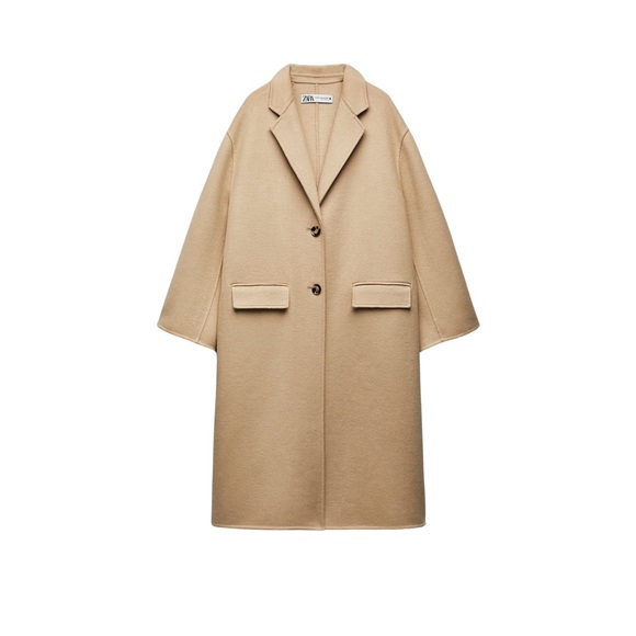 DOUBLE FACED WOOL BLEND COAT ZW COLLECTION - Picture 3 of 7